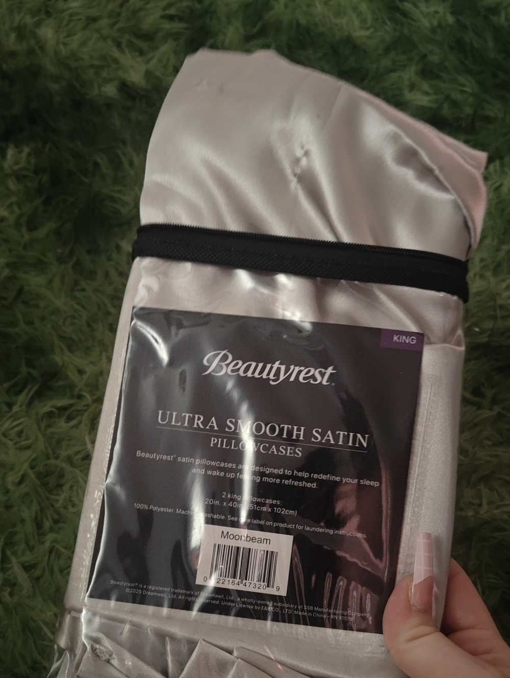 Beautyrest Ultra Smooth Satin Pillowcases — Moonbeam (King)